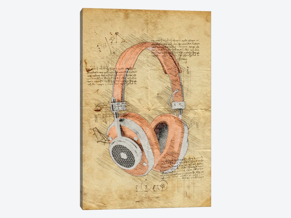 Headphones by Durro Art 1-piece Canvas Art