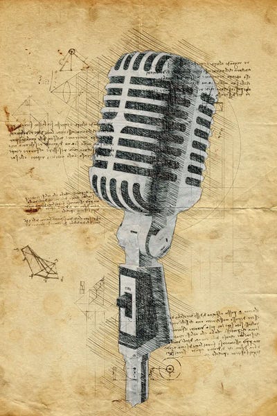 Microphone by Durro Art metal wall art