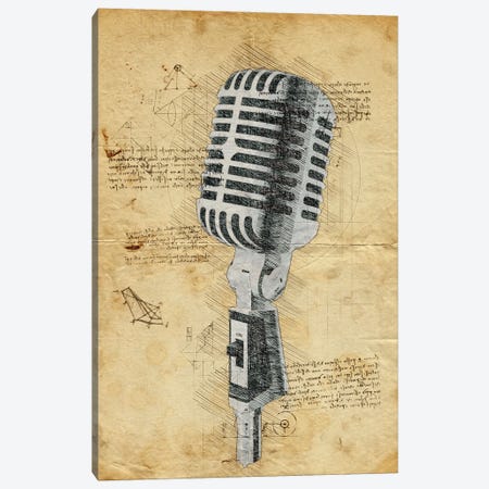 Microphone Canvas Print #DUR997} by Durro Art Canvas Art