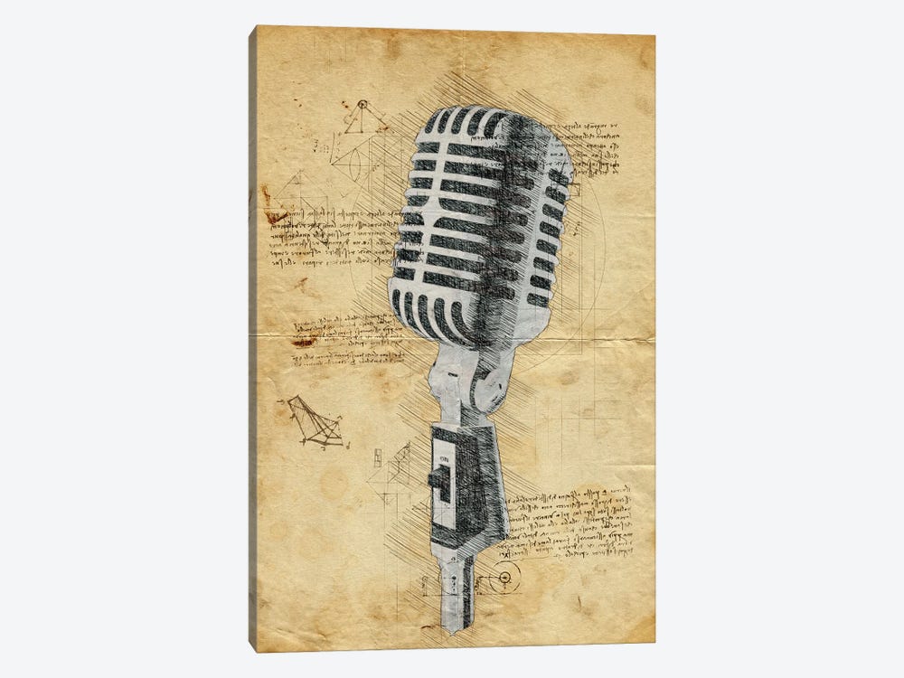 Microphone by Durro Art 1-piece Canvas Wall Art