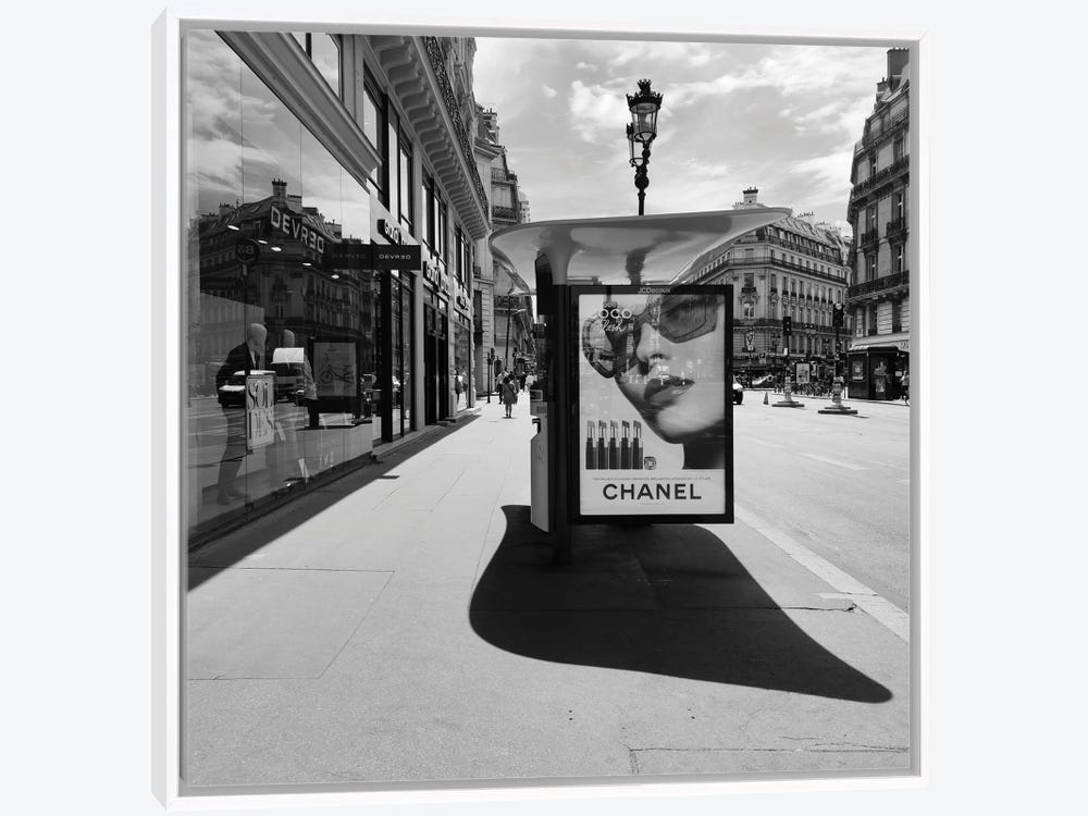 Framed Canvas Art (White Floating Frame) - Chanel by Amadeus Long ( Fashion > Fashion Photography art) - 18x18 in