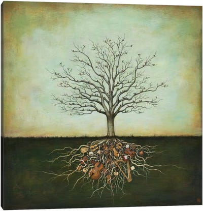Strung Together Canvas Art Print - Tree Art