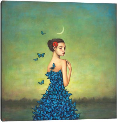 Metamorphosis In Blue Canvas Art Print - Butterfly Art
