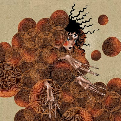 Golden Spirals by DEMÖ acrylic art print