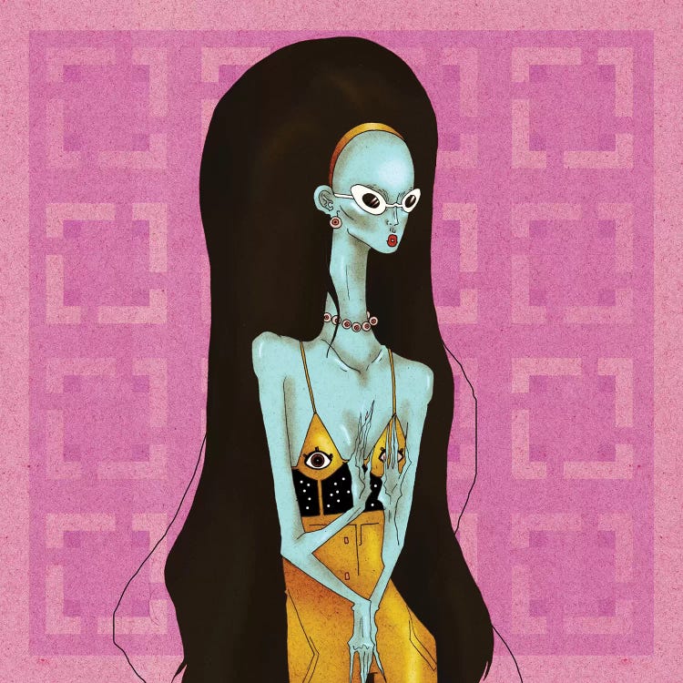 Retro Alien by DEMÖ wall art
