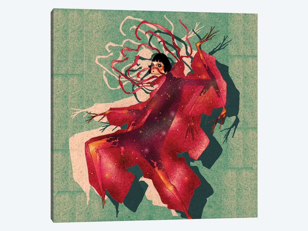 Universe Red Bubble Coat by DEMÖ 1-piece Canvas Art Print
