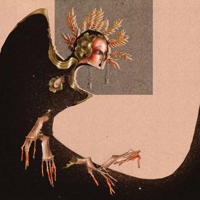 Wheat Empress by DEMÖ framed canvas print