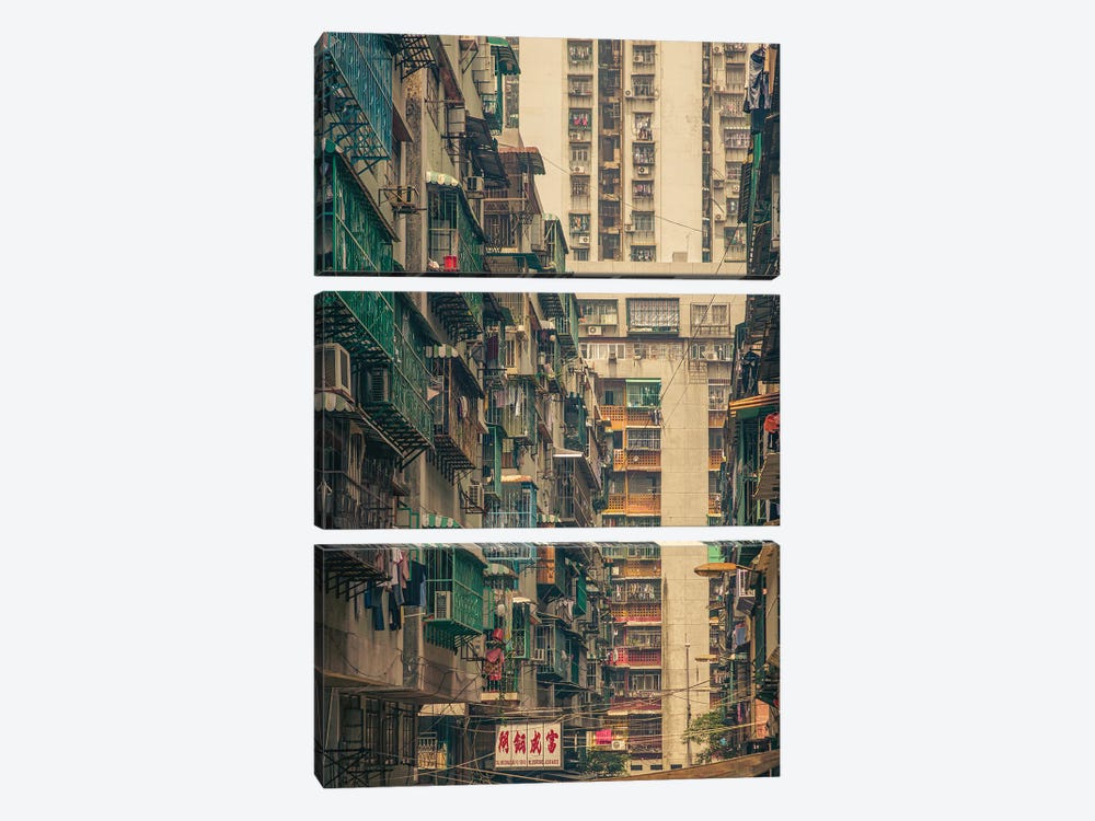 Backstreets Of Macau by Dave Bowman 3-piece Art Print