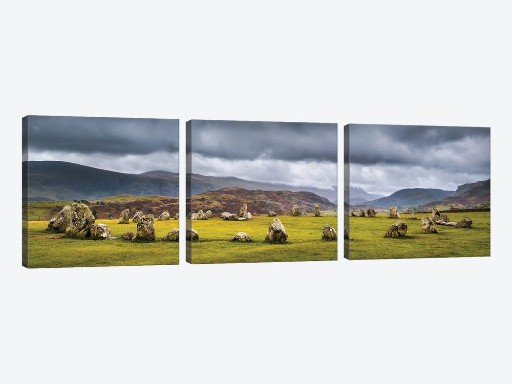 Castlerigg Panorama by Dave Bowman 3-piece Canvas Wall Art