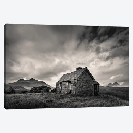Bothy And Mountains Canvas Print #DVB107} by Dave Bowman Canvas Wall Art