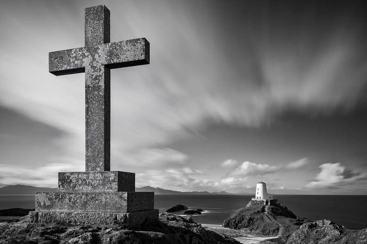 Cross At Twr Mawr Lighthouse by Dave Bowman wall art