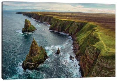 Duncansby Head Coastline And Stacks Canvas Art Print - Dave Bowman