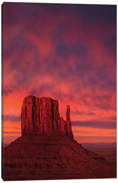 Last Light In Monument Valley Canvas Art Print - Dave Bowman
