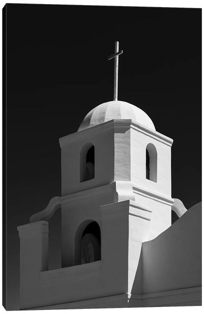 Old Adobe Mission Bell Tower Canvas Art Print - Building & Skyscraper Art