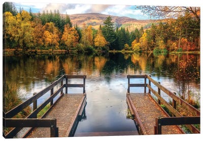 Autumn In Glencoe Lochan Canvas Art Print - Dave Bowman