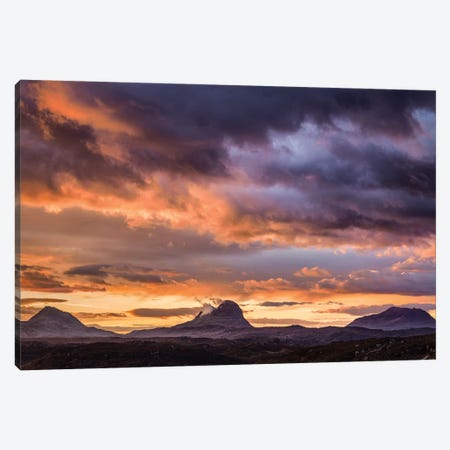 Lochinver Sunrise Canvas Print #DVB41} by Dave Bowman Canvas Art