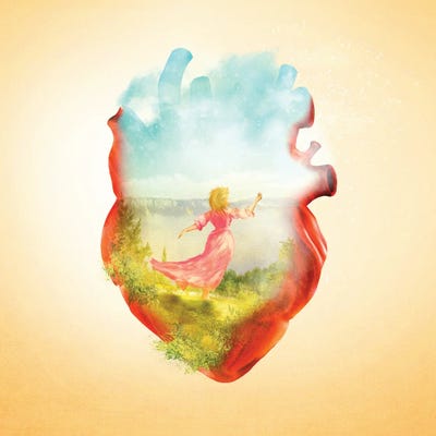 Dancing Heart by Diogo Verissimo framed canvas print