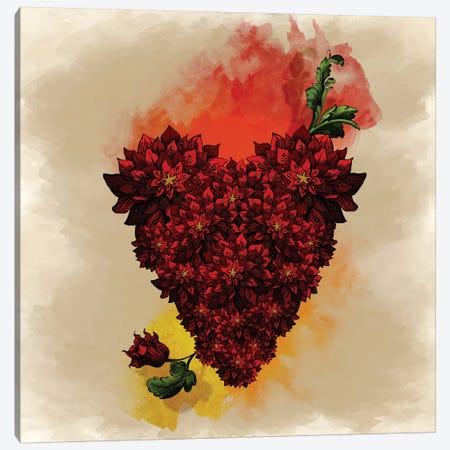 Blooming Heart Canvas Print #DVE10} by Diogo Verissimo Canvas Wall Art