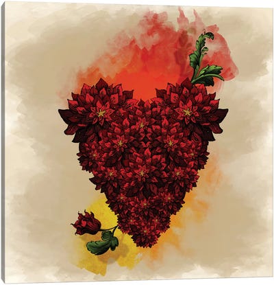 Blooming Heart Canvas Art Print - Heart Art
