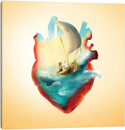 Sailing Heart Canvas Art Print - Diogo Verissimo