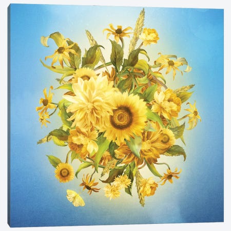 Sunlight Flowers Canvas Print #DVE127} by Diogo Verissimo Canvas Print