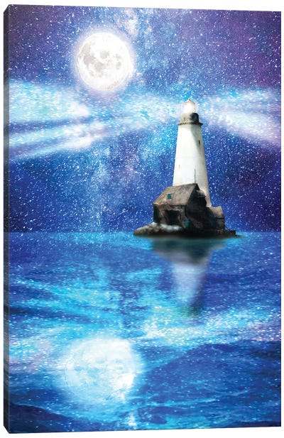 Lighthouse Of Stars Canvas Art Print - Diogo Verissimo