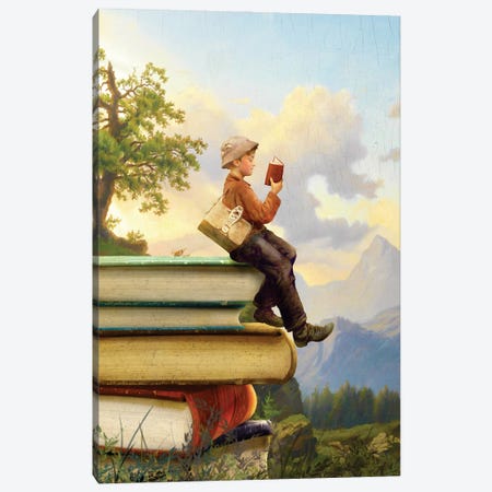 Afternoon Reading Canvas Print #DVE158} by Diogo Verissimo Canvas Print