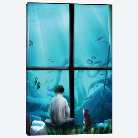 Aquarium Bedroom Canvas Print #DVE162} by Diogo Verissimo Canvas Wall Art