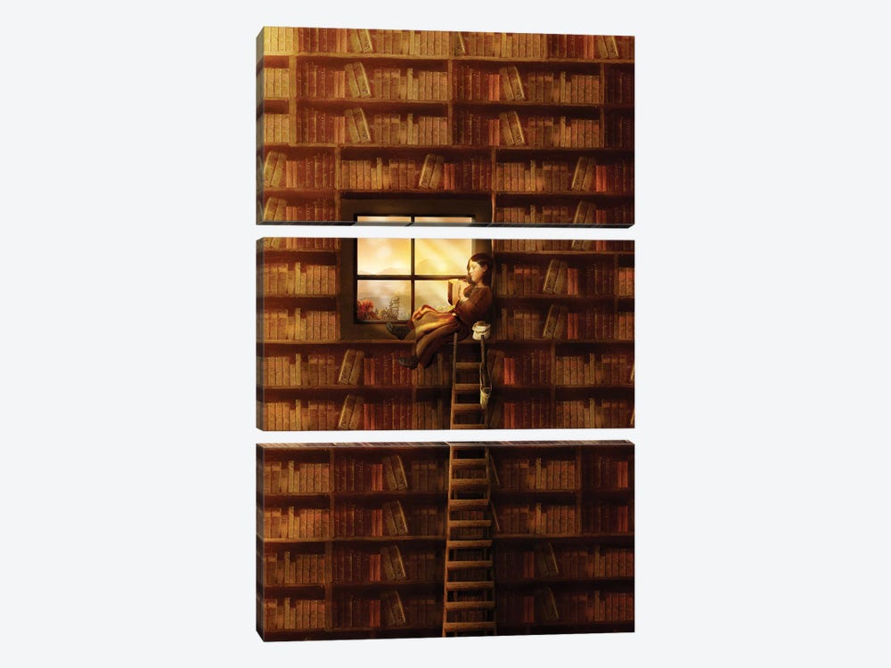 Reading Nook by Diogo Verissimo 3-piece Canvas Print
