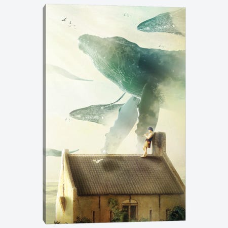 Singing Whales Canvas Print #DVE179} by Diogo Verissimo Canvas Art Print