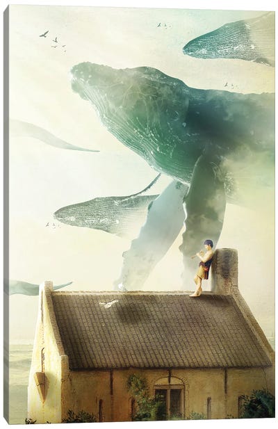 Singing Whales Canvas Art Print - Diogo Verissimo