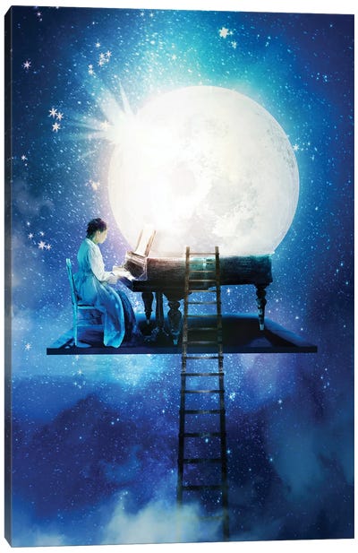 Moon Sonata Canvas Art Print - Piano Art