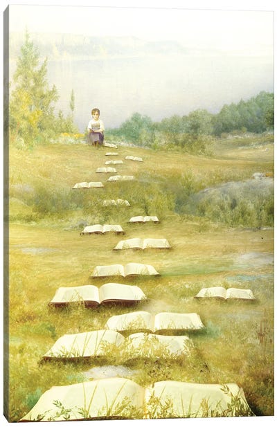 Trailing Stories Canvas Art Print - Reading Nook