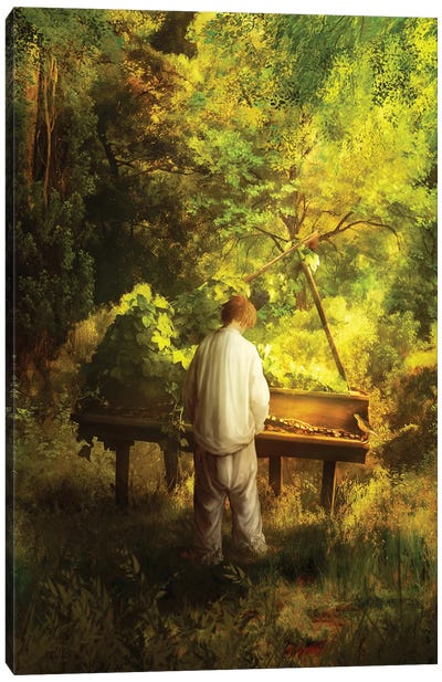 Symphony Of The Forest Canvas Art Print - Piano Art