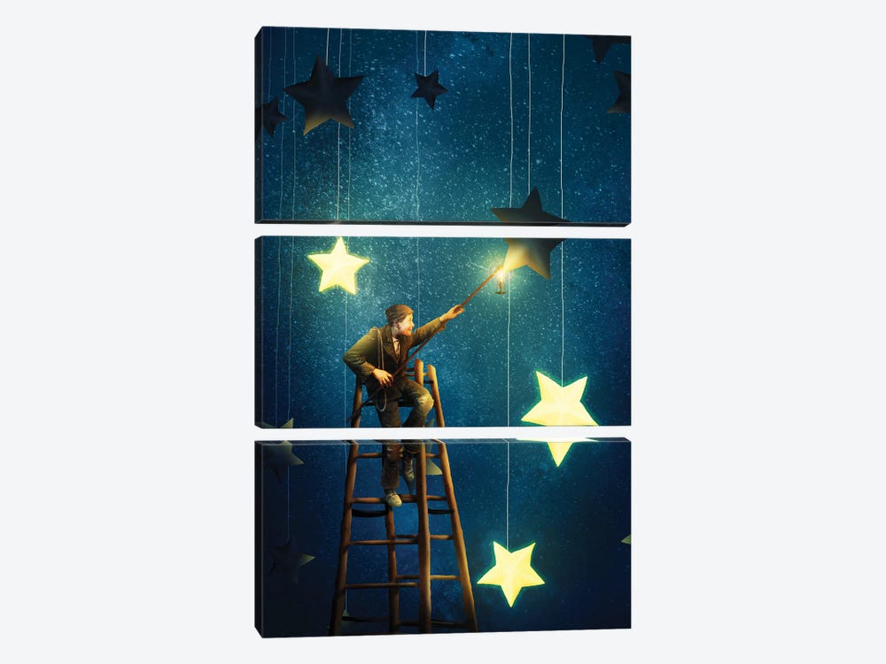 The Star Lighter by Diogo Verissimo 3-piece Canvas Print