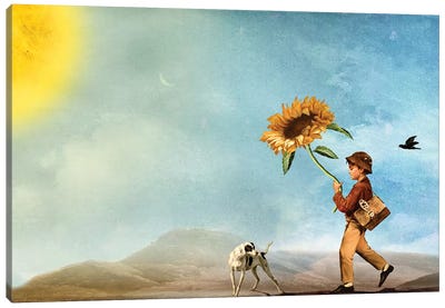 Follow The Sun Canvas Art Print - Similar to Salvador Dali