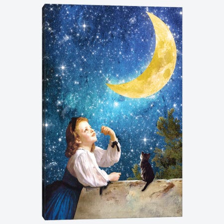 One Wish Upon The Moon Canvas Print #DVE46} by Diogo Verissimo Canvas Art