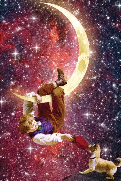 Kids Astronomy & Space Art: Playing On The Moon by Diogo Verissimo