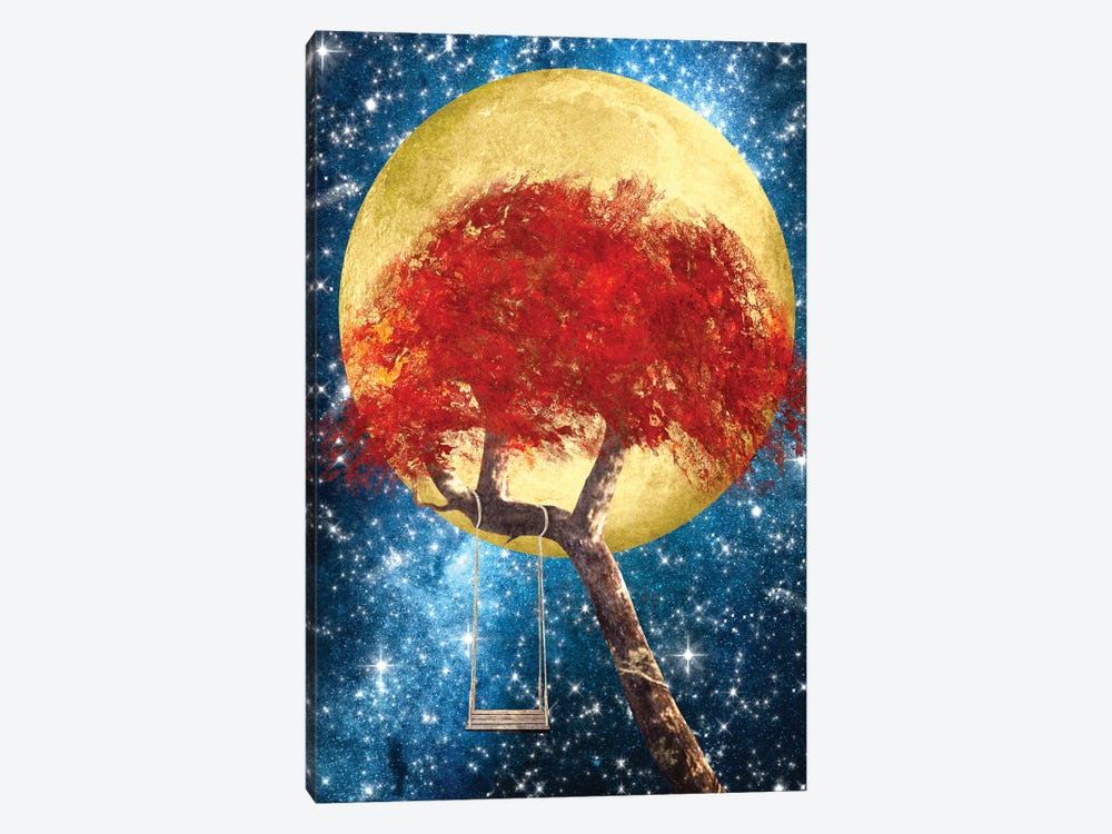 Swing Under A Golden Moonlight by Diogo Verissimo 1-piece Canvas Print