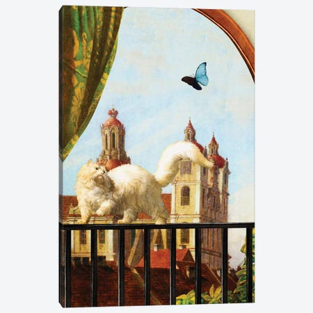 The Butterfly And The Cat Canvas Print #DVE62} by Diogo Verissimo Canvas Art Print