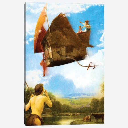 The Flying House Canvas Print #DVE67} by Diogo Verissimo Canvas Art