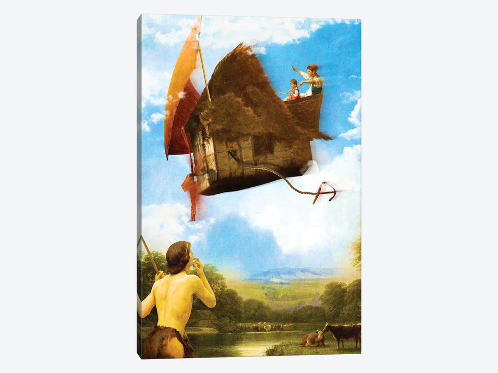 The Flying House by Diogo Verissimo 1-piece Canvas Artwork