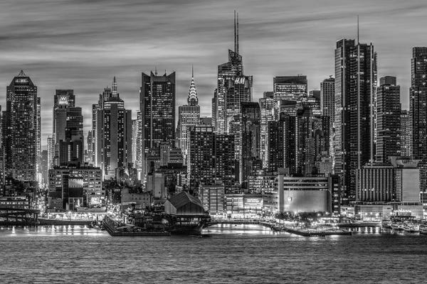 New York City Skylines: Gotham Black & White by David Gardiner