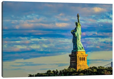 Greet The Day Canvas Art Print - Statue of Liberty Art