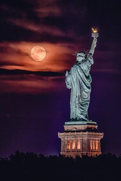 Statue Of Liberty: Liberty Moonrise by David Gardiner