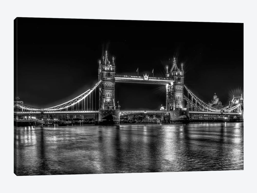 London in Black & White 1-piece Canvas Art Print