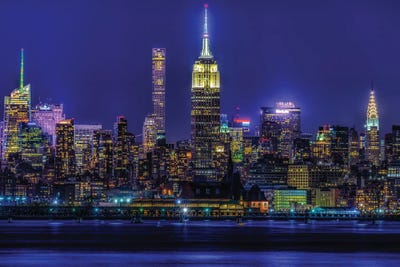 Neon City by David Gardiner framed canvas print