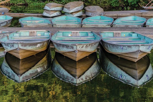David Gardiner: Reflected Boats by David Gardiner