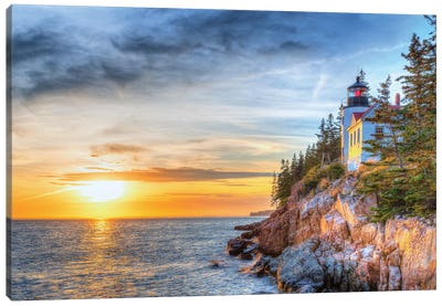 Acadia Sunset Canvas Art Print - Coastline Art