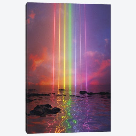 Neon Rainbow Canvas Print #DVH39} by Davansh Atry Art Print